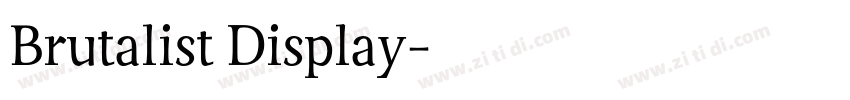 Brutalist Display字体转换 Brutalist Display字体转换